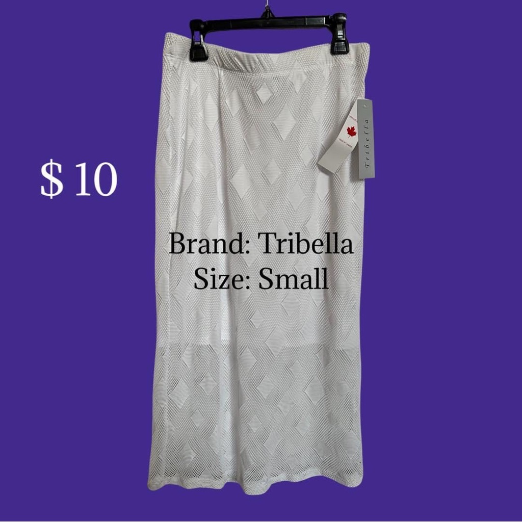 While Skirt See Through Below Knee Brand New